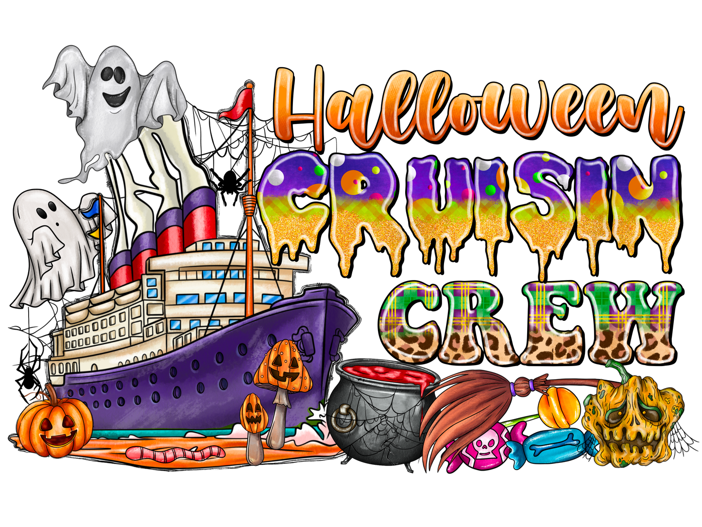 Spooky cruise transferencia de calor, prensa y despega, sin camisa