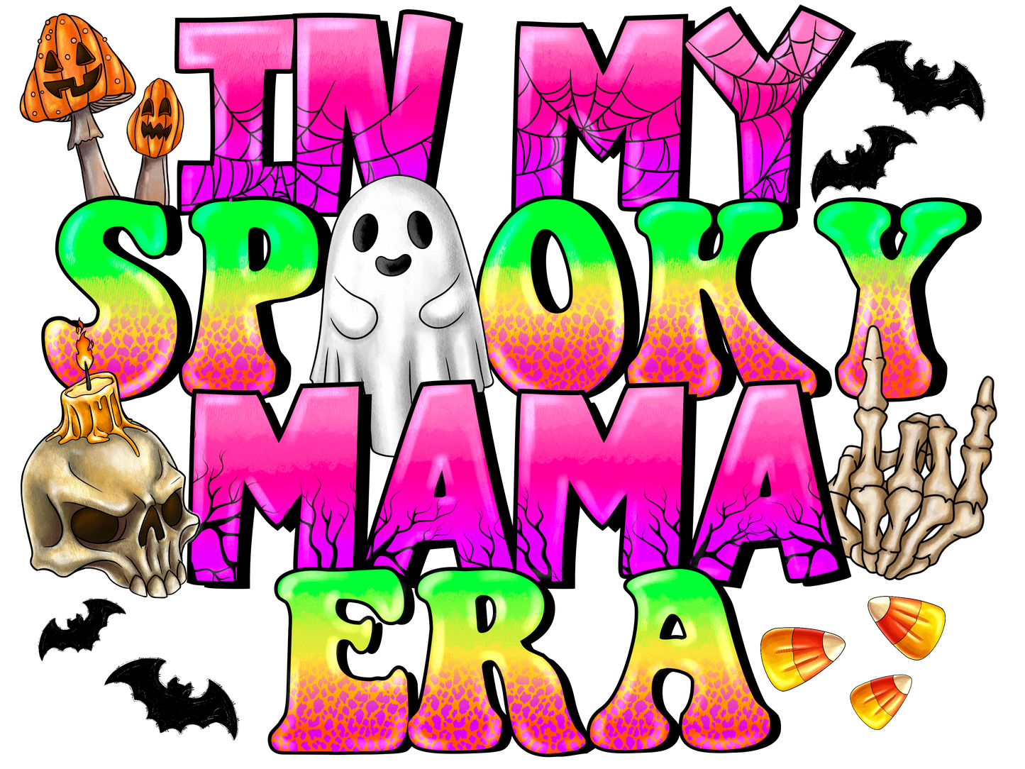 Spooky era heat transfer, press and peel, no shirt