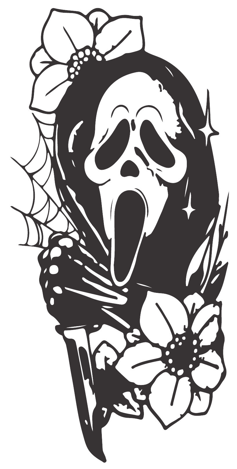 Scream heat transfer, press and peel, no shirt