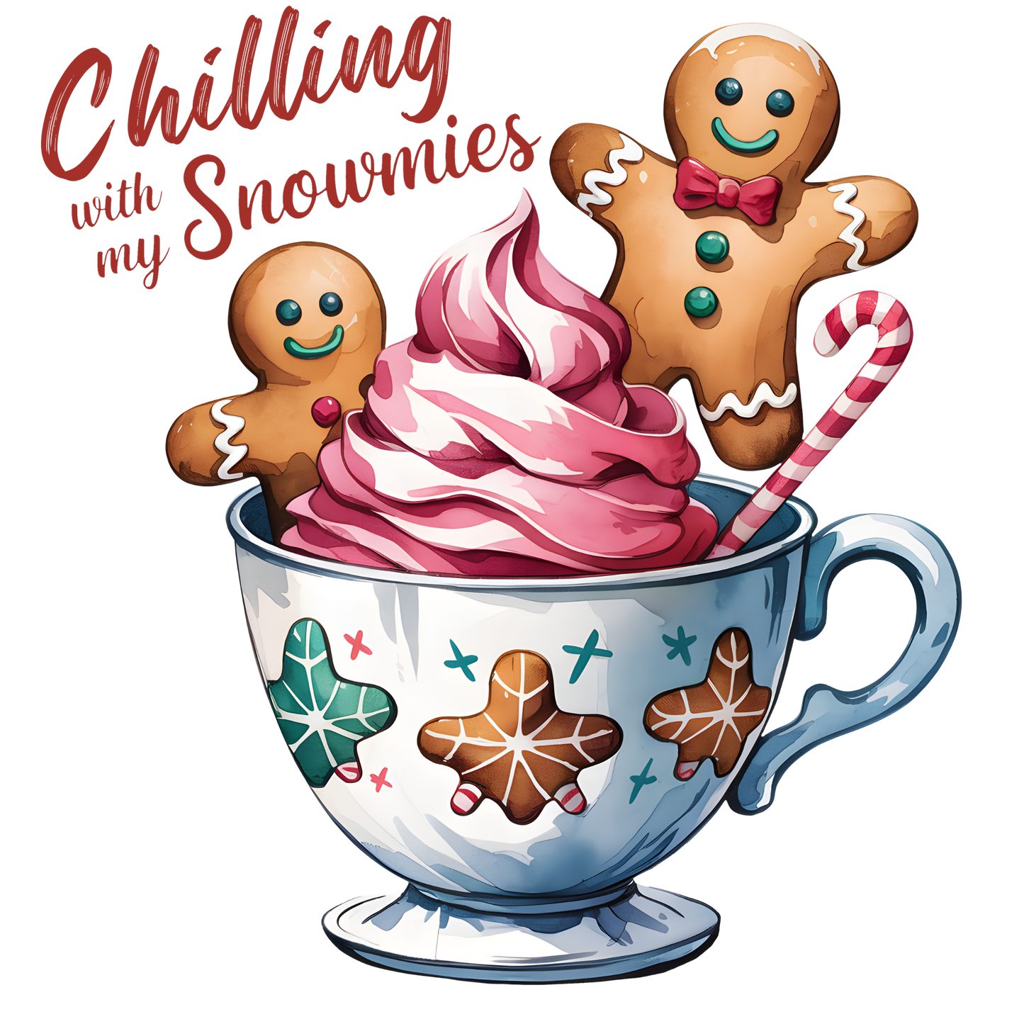 Transferencia de calor, pan de jengibre navideño, prensa y pelado, hecho a pedido