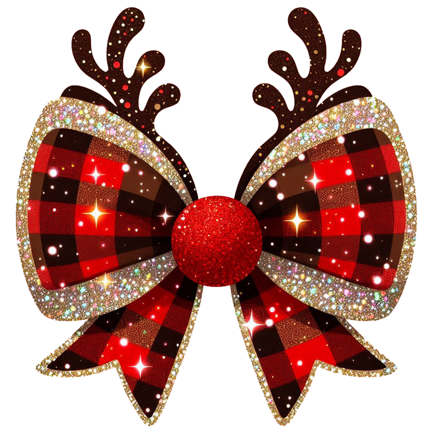 Heat transfer, faux glitter Christmas bow, press and peel, made to order