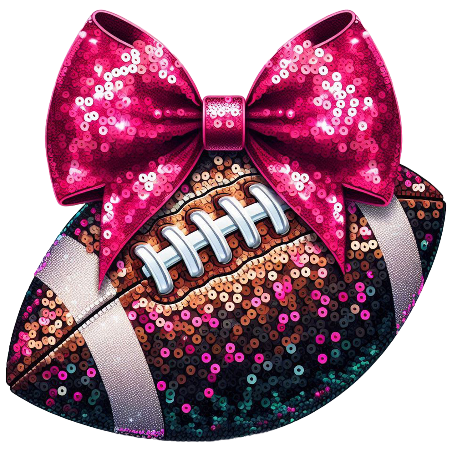 Heat transfer, faux glitter football, press and peel, made to order