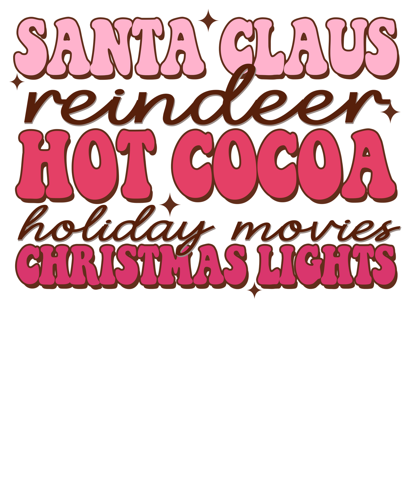 Pink Christmas, heat transfer, press and peel