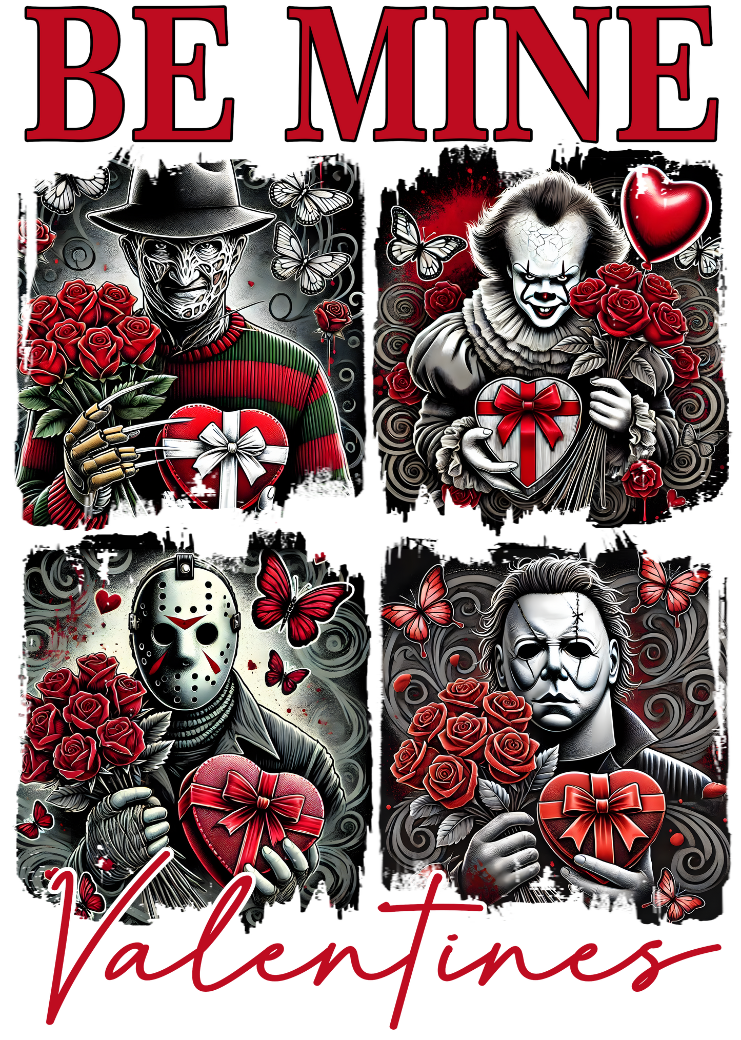 Be mine, horror, Valentines, heat transfer, press and peel, no shirt, made to order