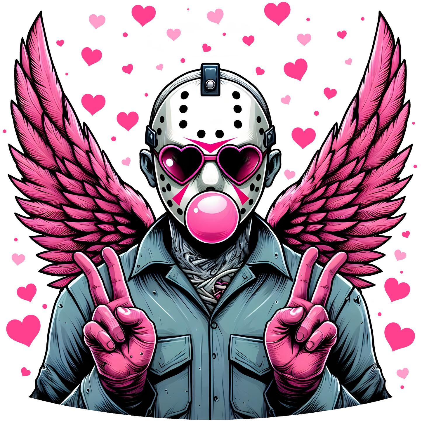 Horror, Valentines, heat transfer, press and peel, no shirt, made to order