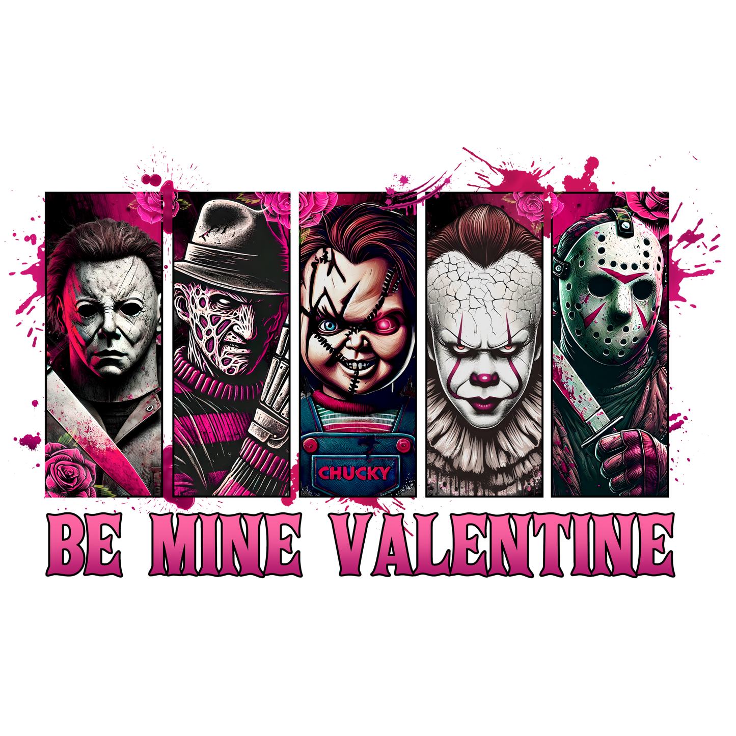 Horror, Valentines, heat transfer, press and peel, no shirt, made to order