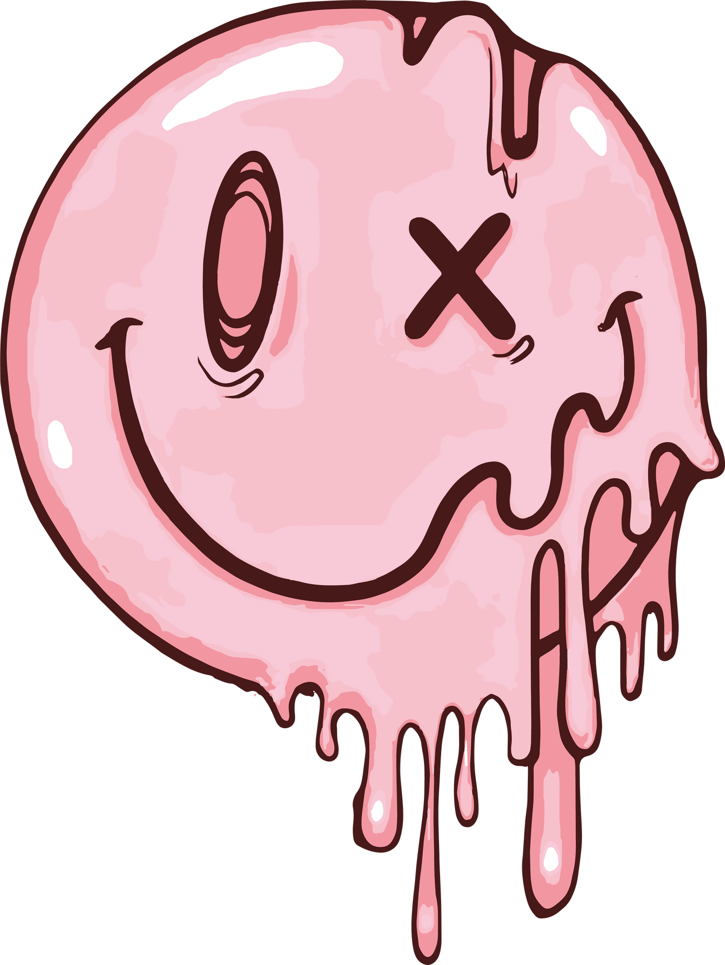 pink smiley, heat transfer, press and peel, no shirt, made to order