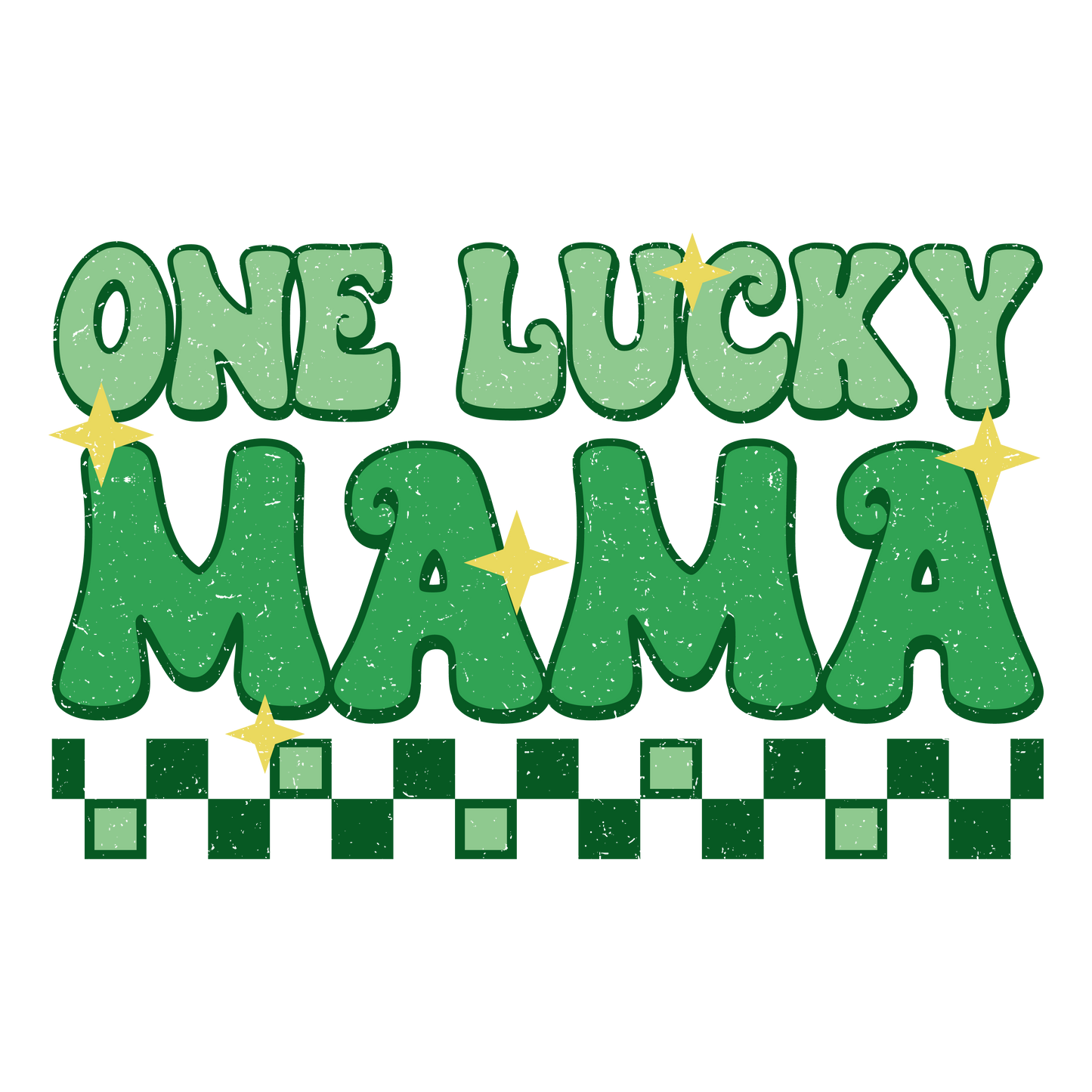 One lucky mama, St. Patty, heat transfer, press and peel, no shirt, made to order