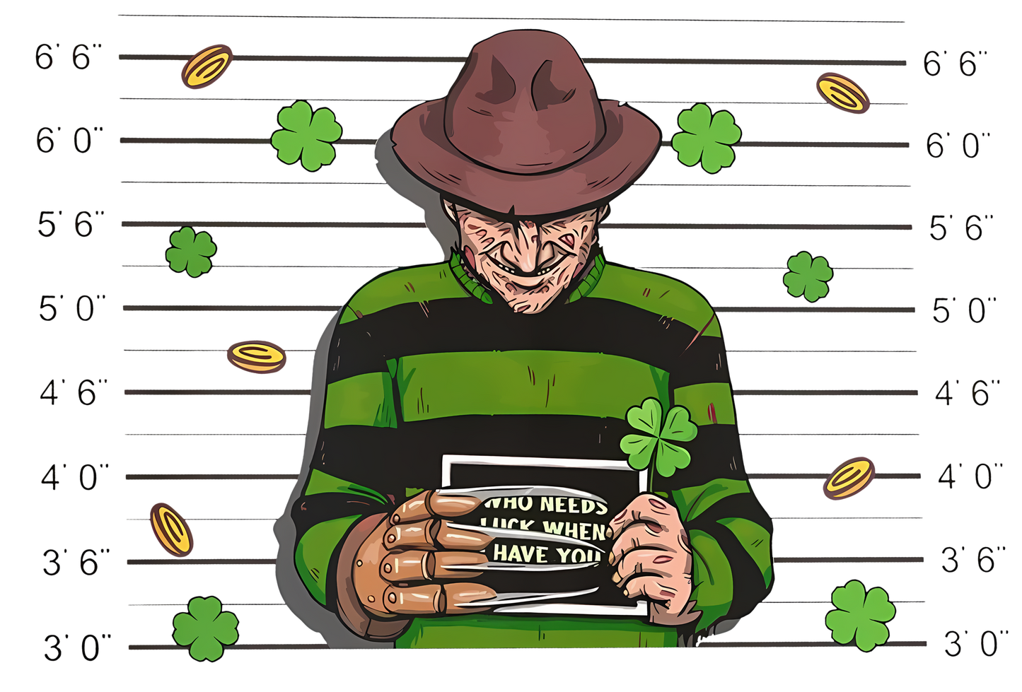 Horror, St. Patty, heat transfer, press and peel, no shirt, made to order