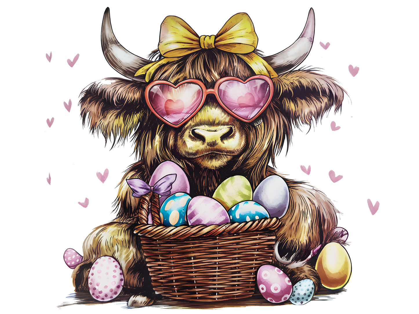 Cow, Easter, heat transfer, press and peel, no shirt, made to order