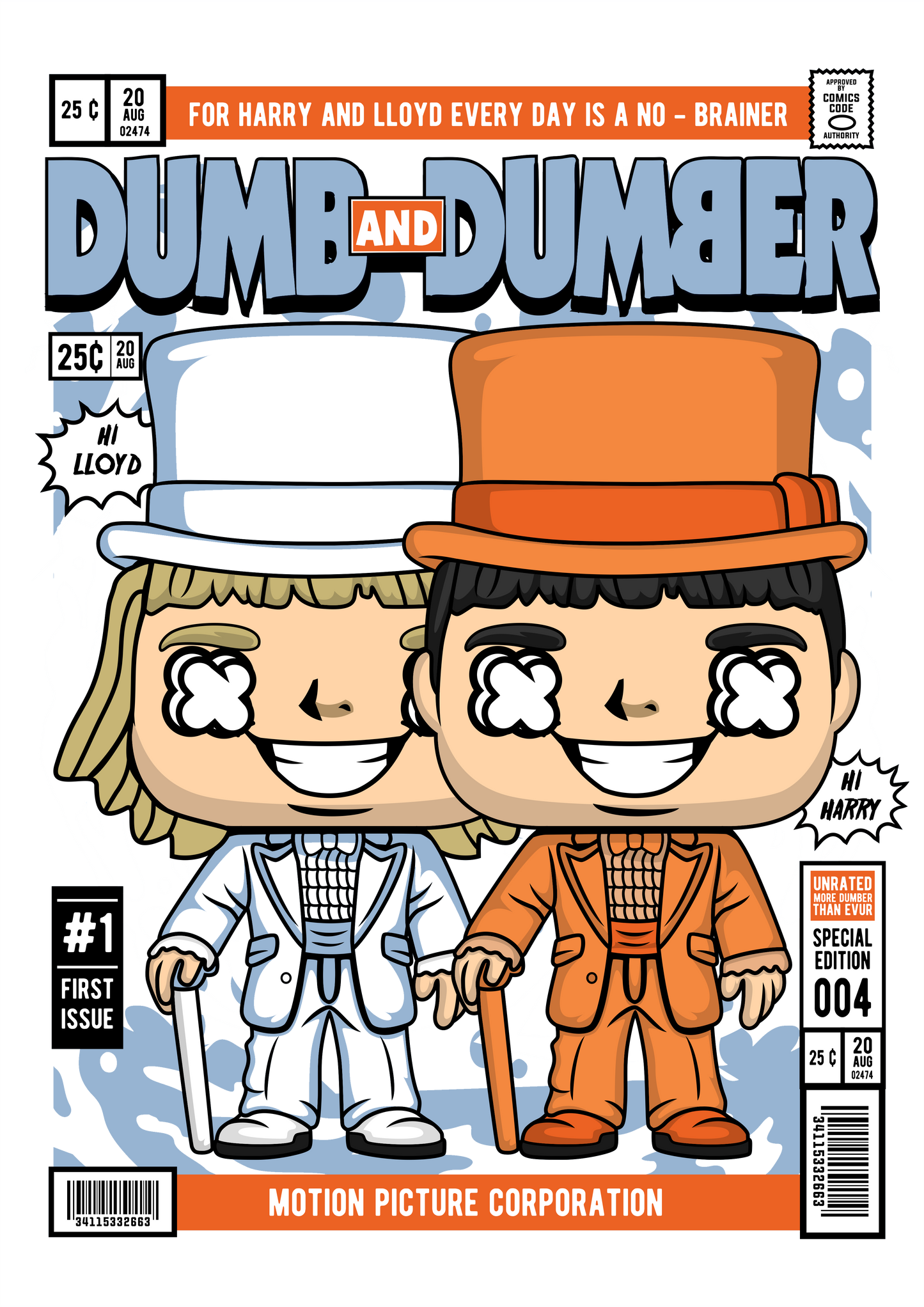 Dumb, Funko, heat transfer, press and peel, no shirt, made to order