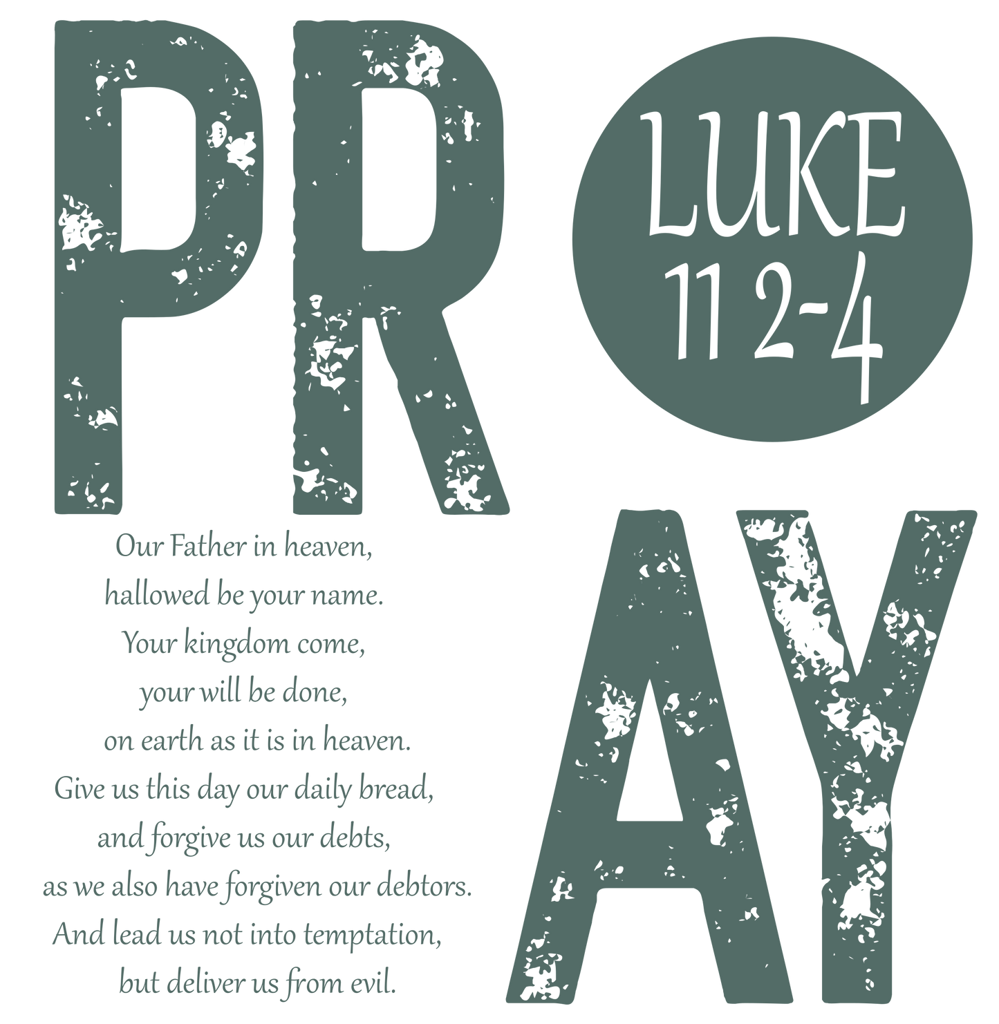 PRAY, heat transfer, press and peel, no shirt, made to order