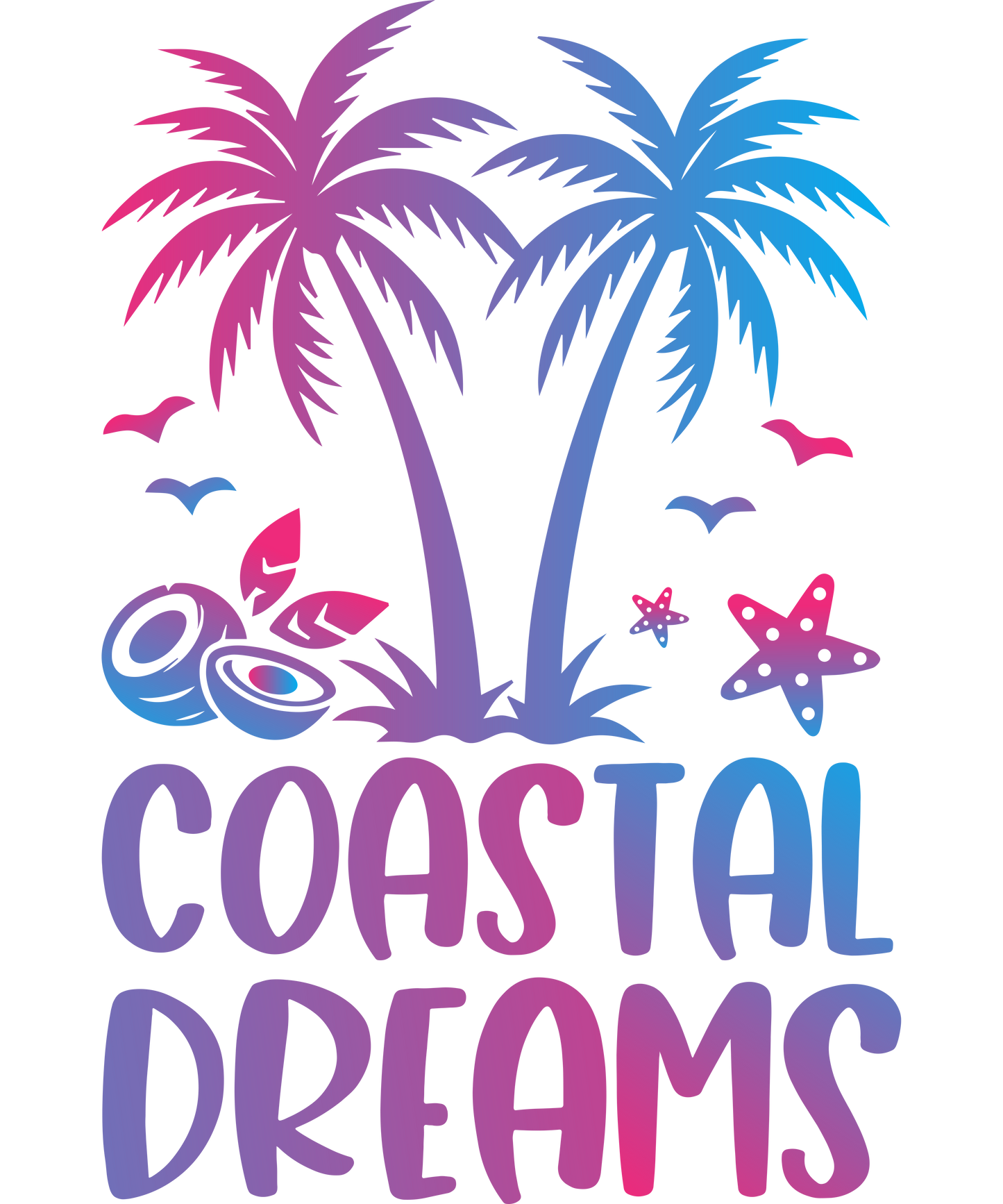 Beach, heat transfer, press and peel, no shirt, made to order
