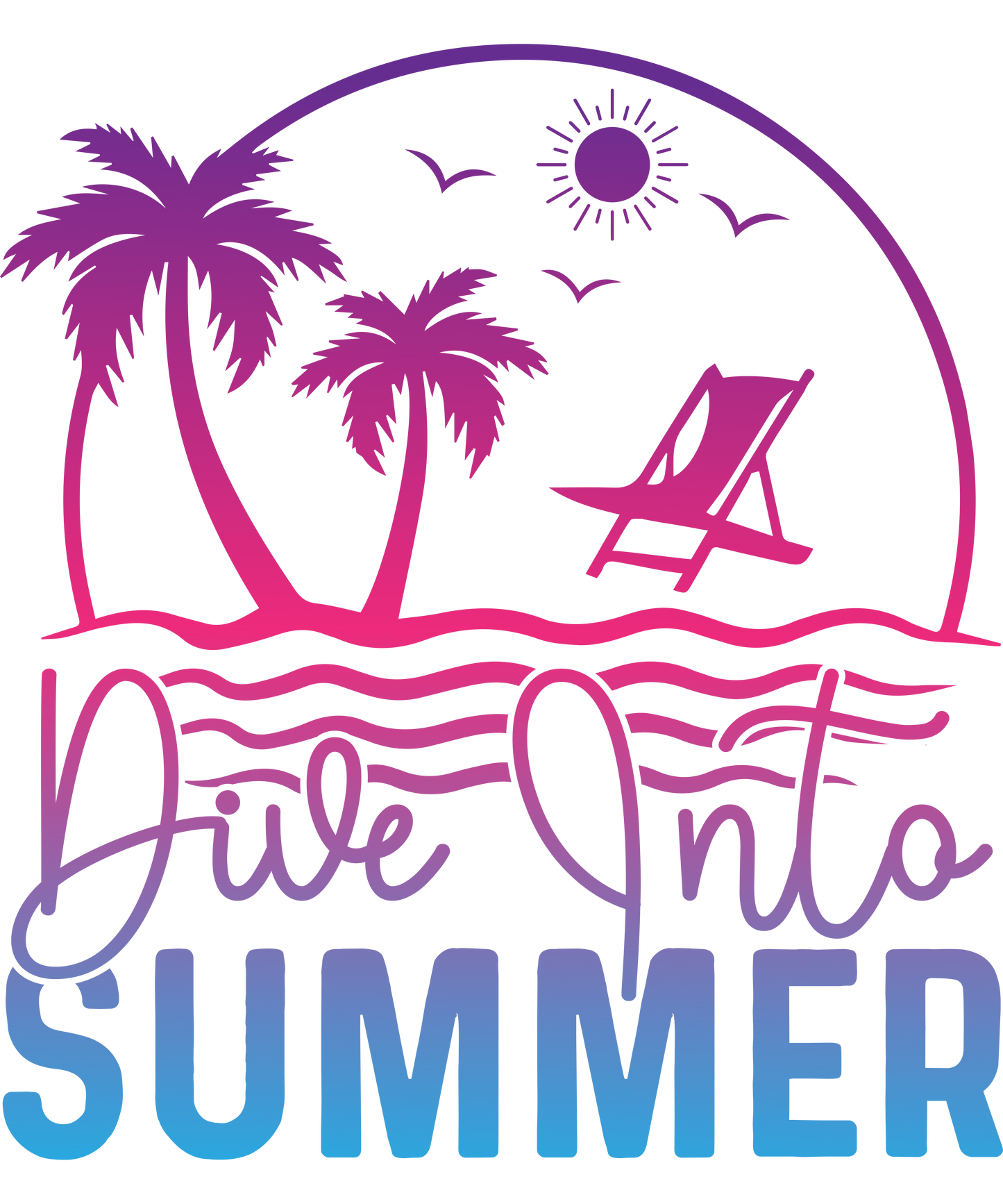Beach, heat transfer, press and peel, no shirt, made to order