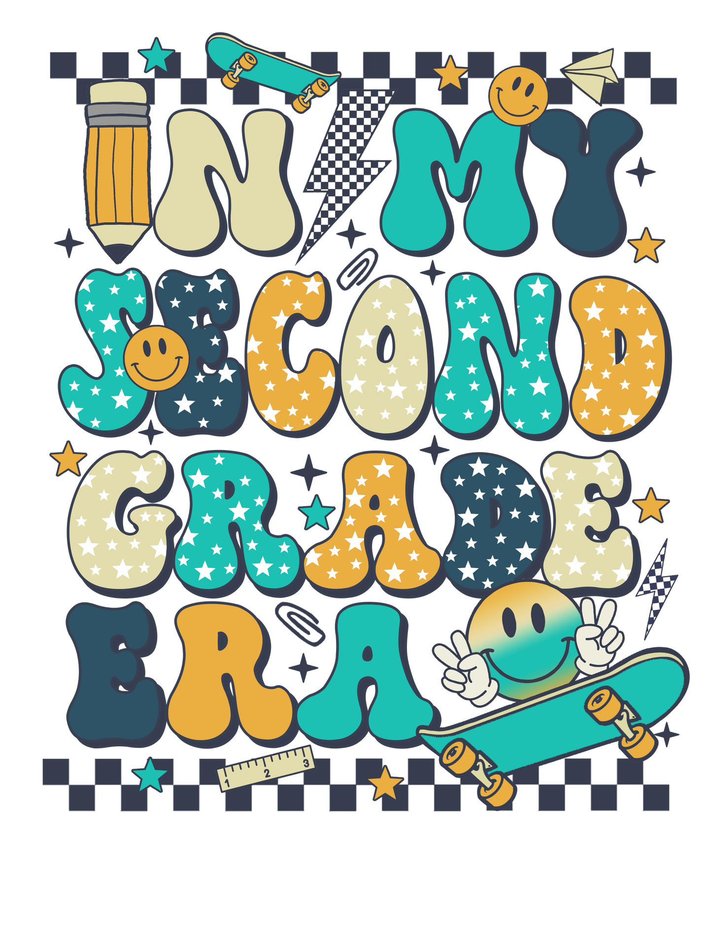 Grade, school, heat transfer, press and peel, no shirt, made to order