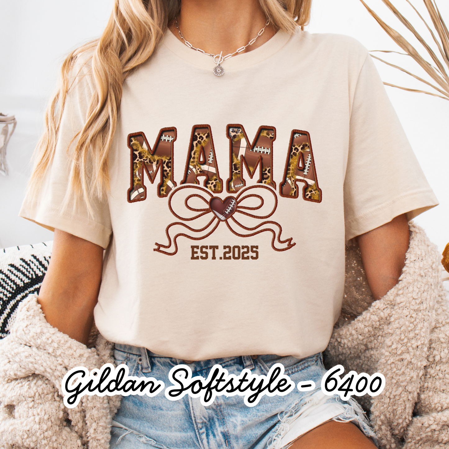 Football mama - Short Sleeve - Gildan Softstyle - Women's Printed Tee