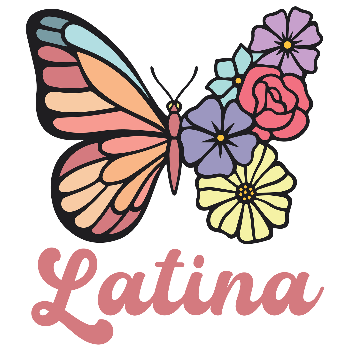 Latina butterfly, Press-ready, Transfer only, MTO