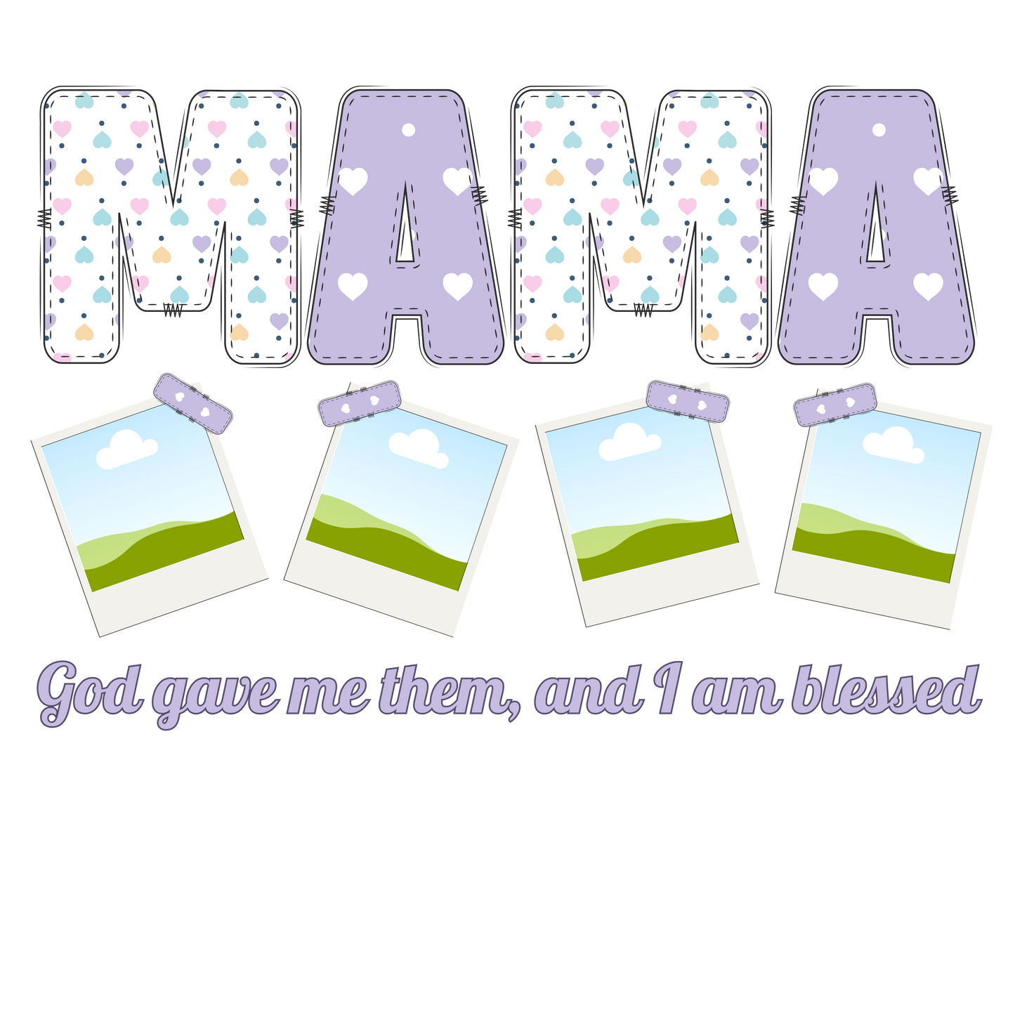 Custom mama with pictures, Press-ready, Transfer only, MTO