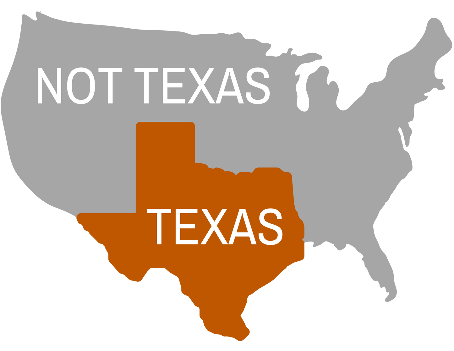 Not Texas, Texas, Press-ready, Transfer only, MTO