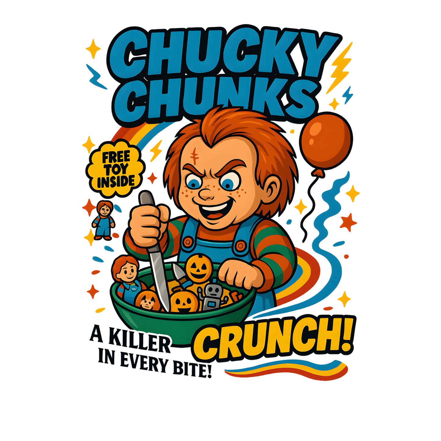 Chucky Chunks, horror, Press-ready, Transfer only, MTO