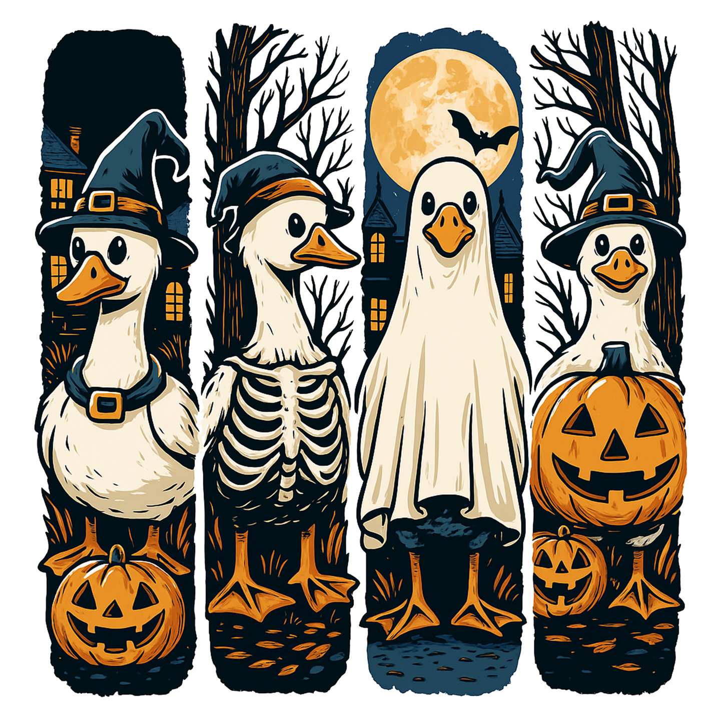 Ducks, Halloween, Press-ready, Transfer only, MTO
