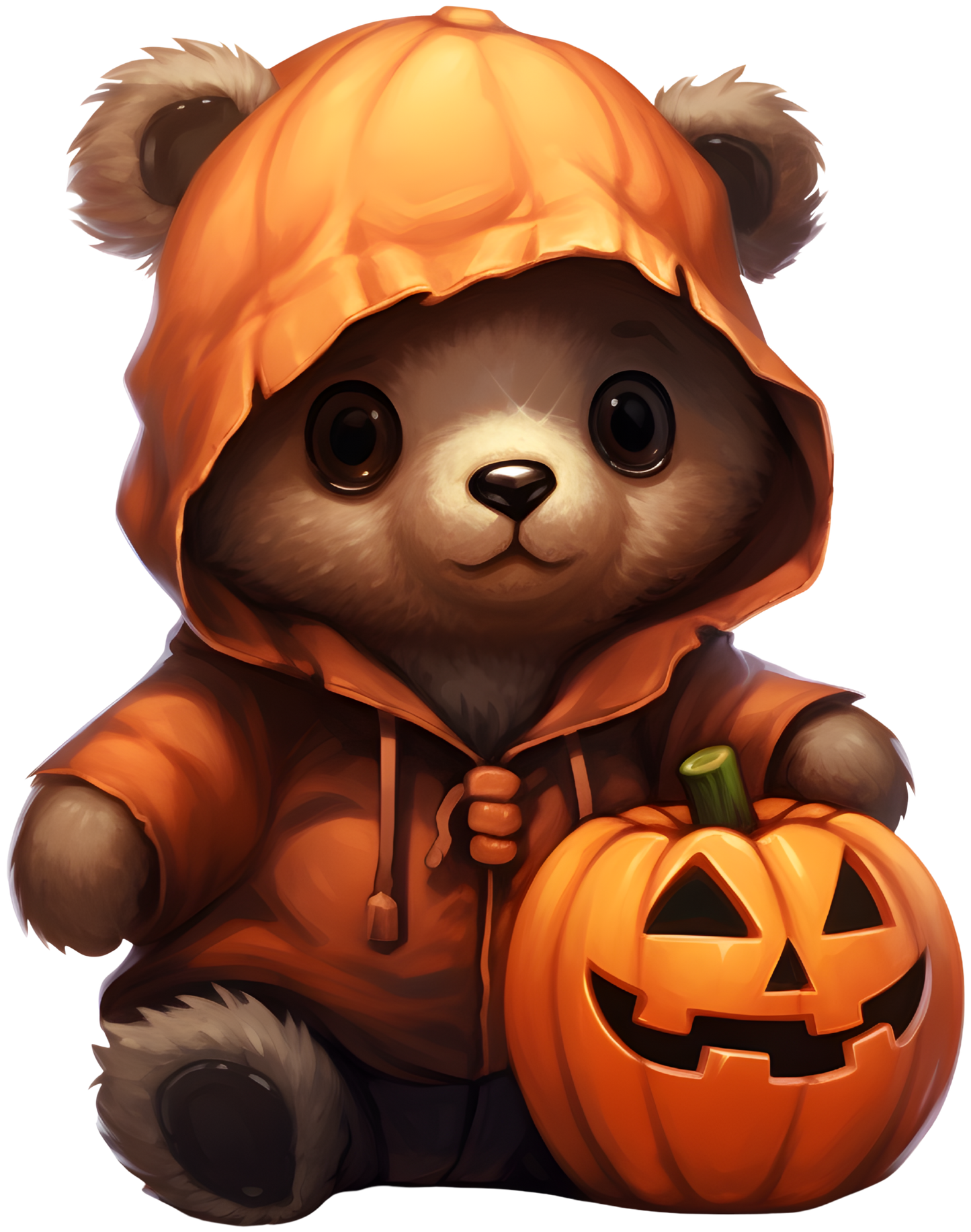 Halloween pumpkin bear, Press-ready, Transfer only, MTO
