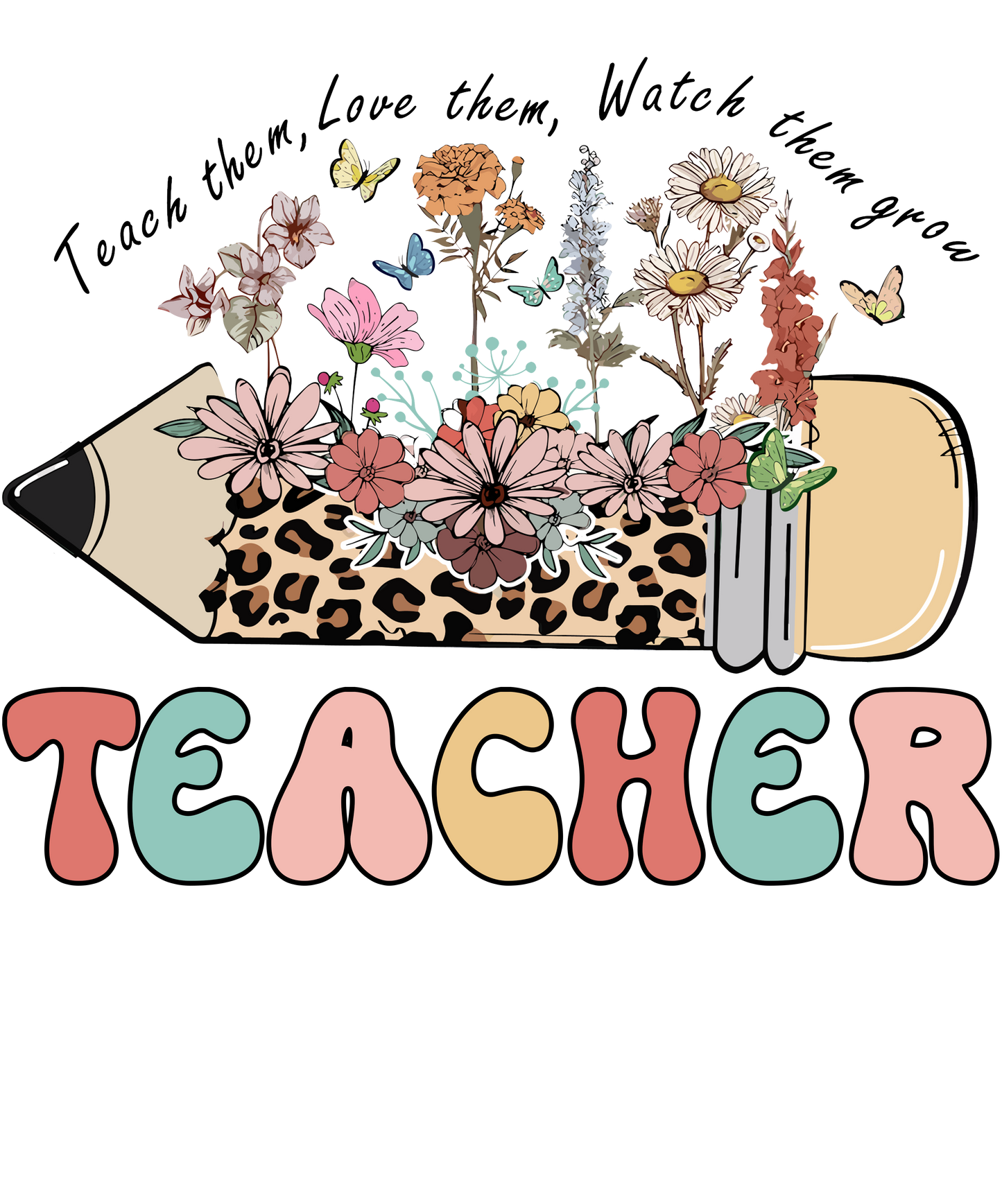 Floral teacher, Press-ready, Transfer only, MTO
