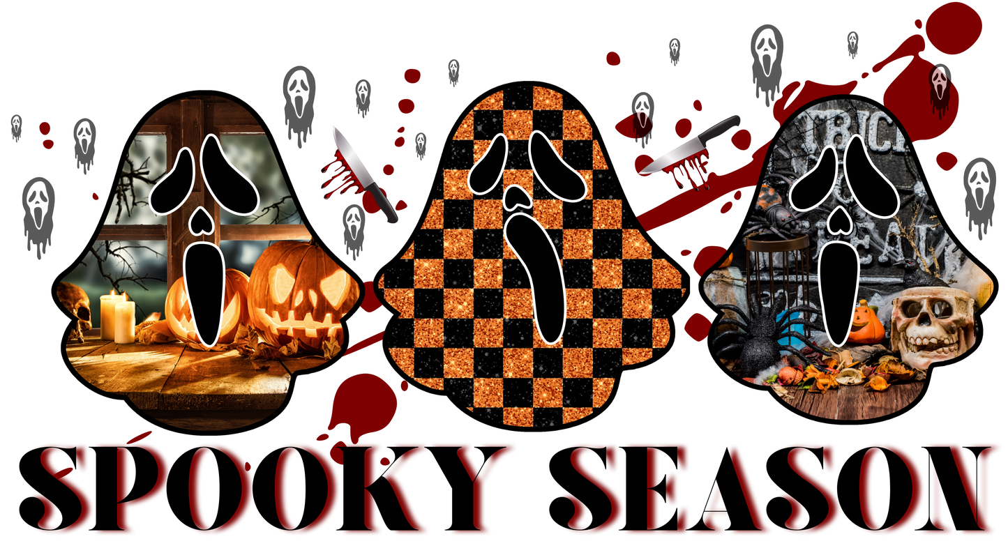 Spooky Season, Ghost face, Halloween, Horror, Press-ready, Transfer only, MTO
