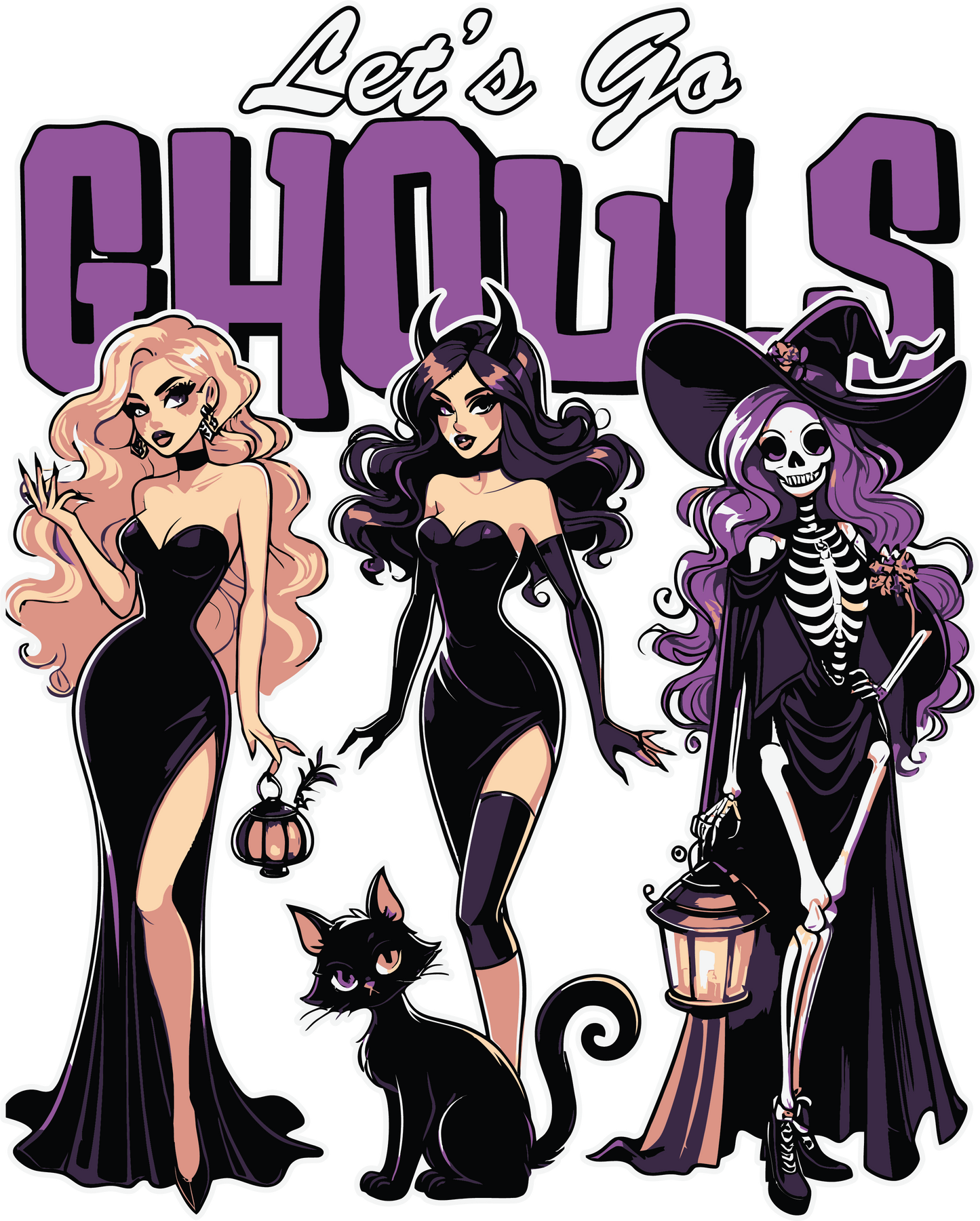 Lets go ghouls, Halloween, Press-ready, Transfer only, MTO