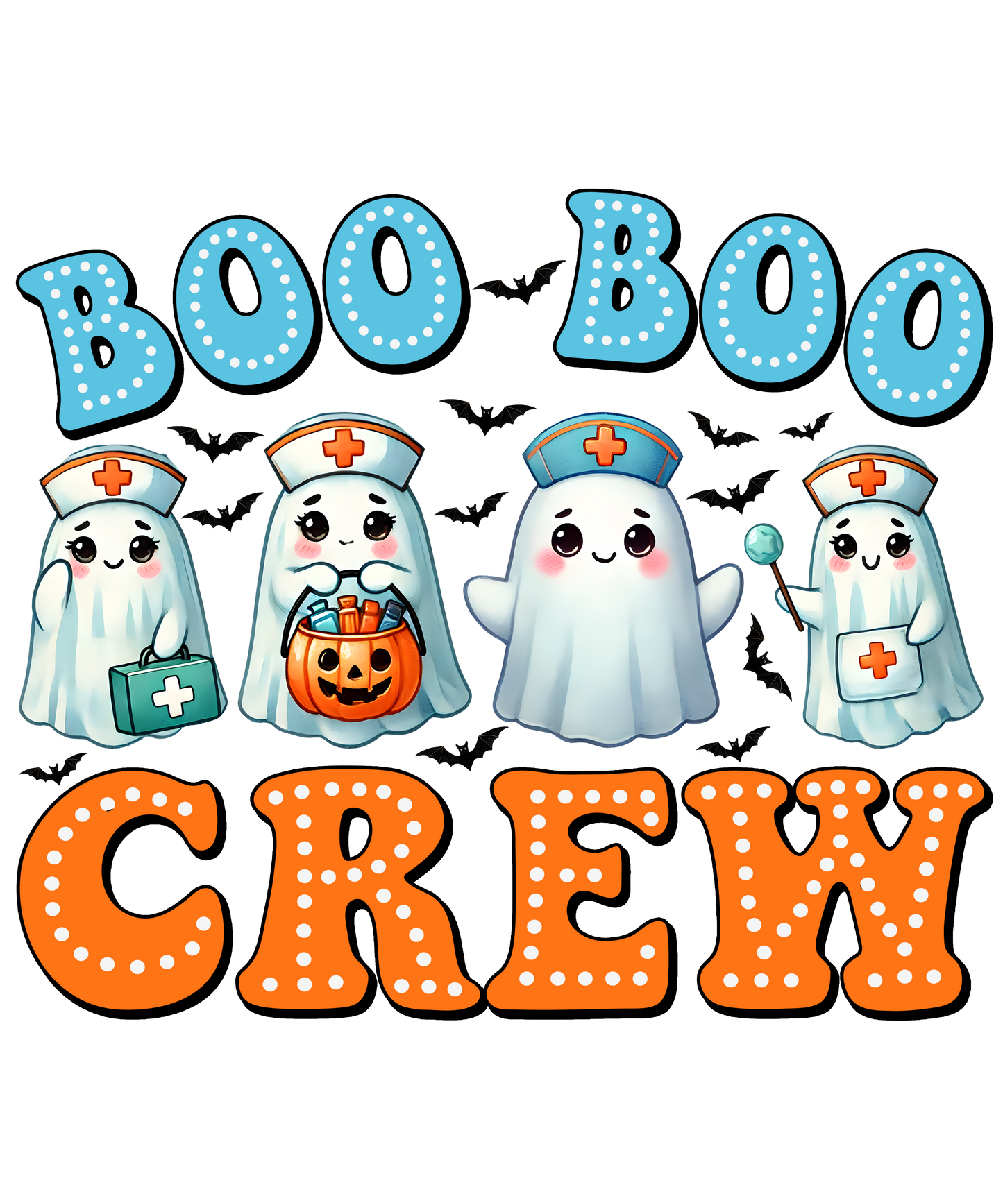 Boo boo crew, Halloween, Press-ready, Transfer only, MTO