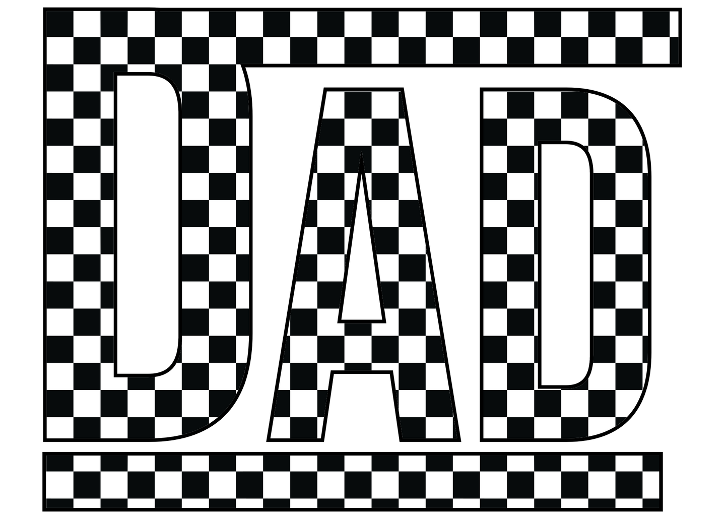 Dad, checker, heat transfer, press and peel, no shirt, made to order
