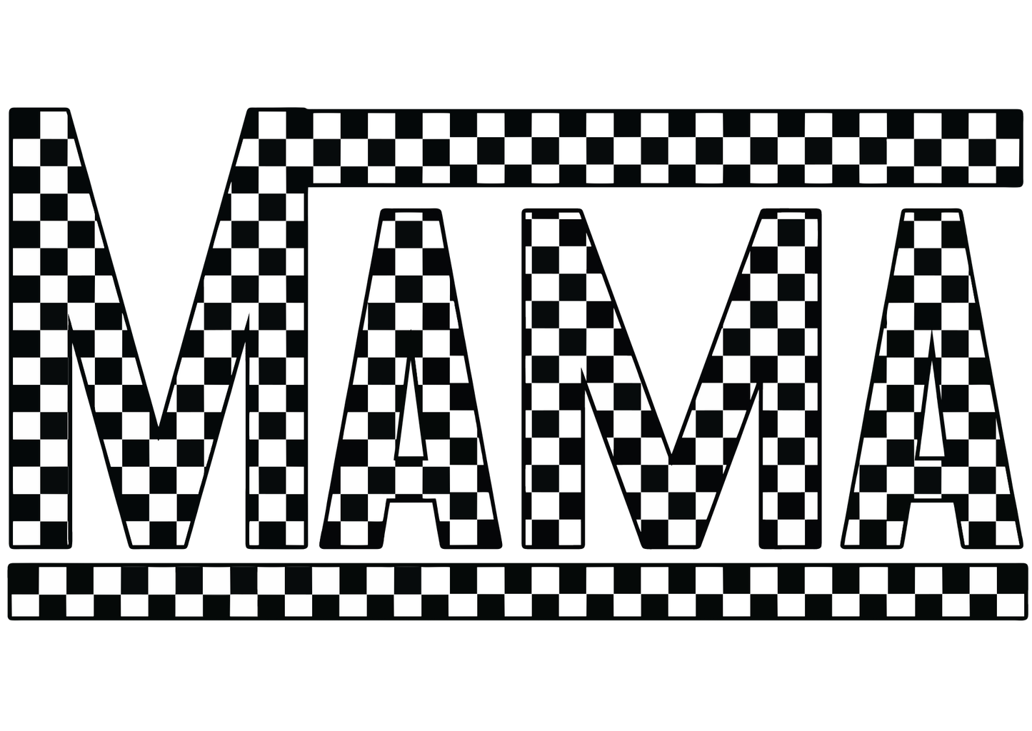 Mama, checker, heat transfer, press and peel, no shirt, made to order