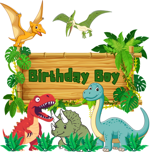 Dinosaur birthday boy theme set, Press-ready, Transfer only, MTO