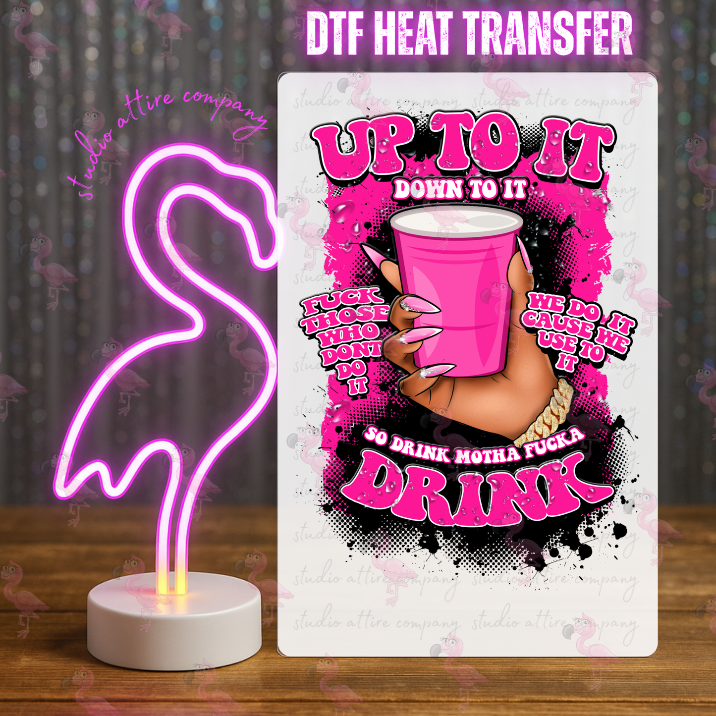 Pink women's hand, up to it, DTF Heat Transfer, Press and peel, Full color, Instant press, MTO