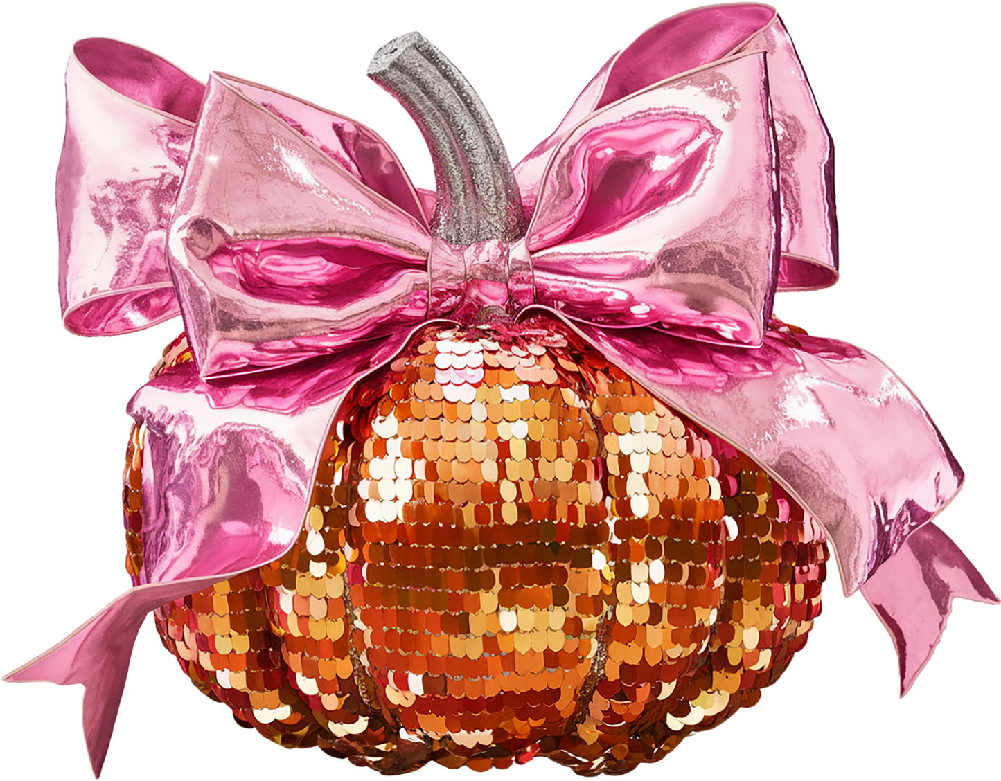 Sequin pumpkin heat transfer, press and peel, no shirt