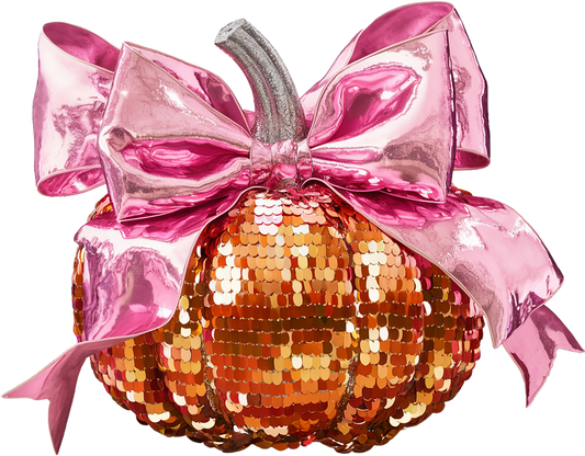 Sequin pumpkin heat transfer, press and peel, no shirt
