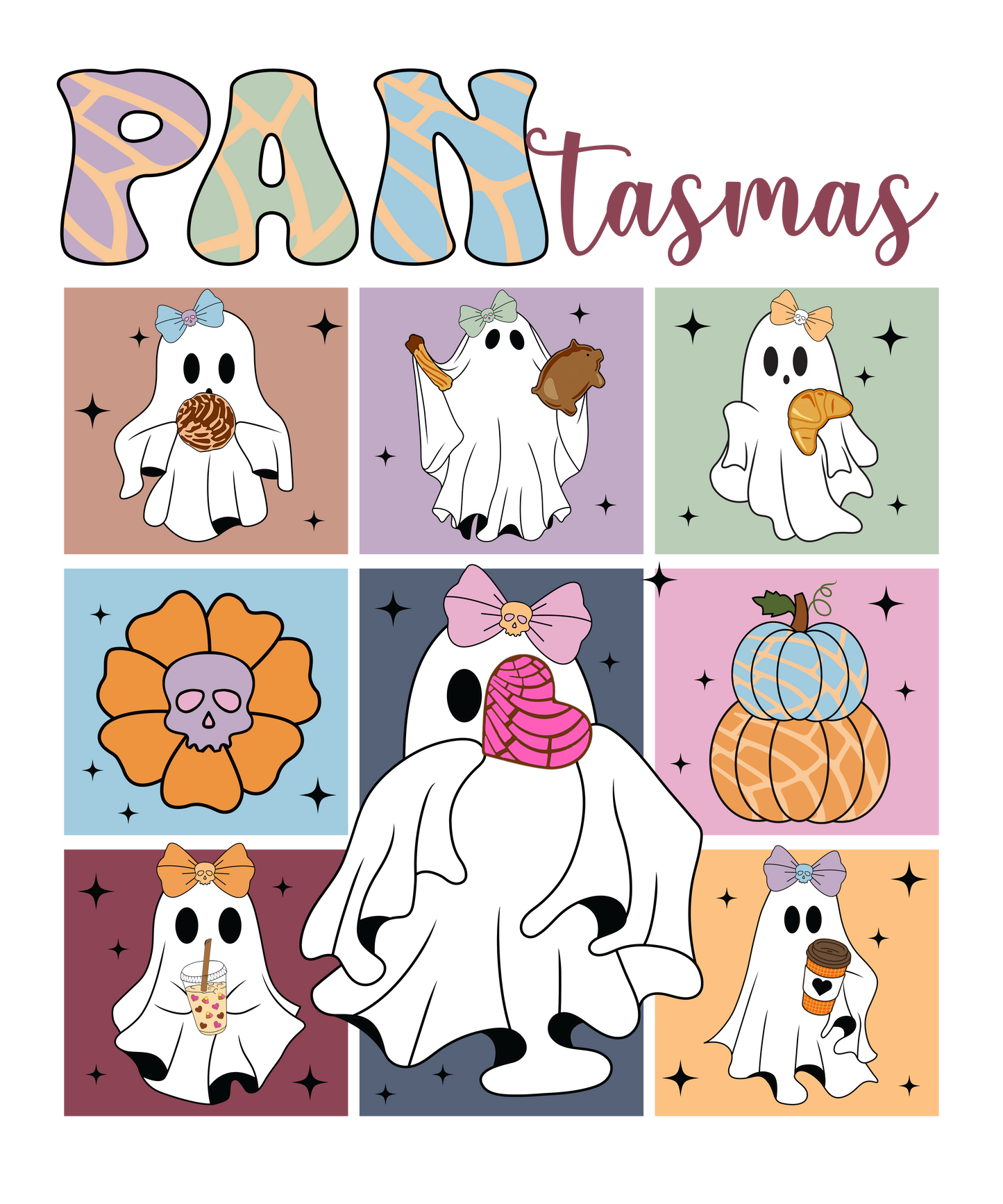 Ghosts heat transfer, press and peel, no shirt