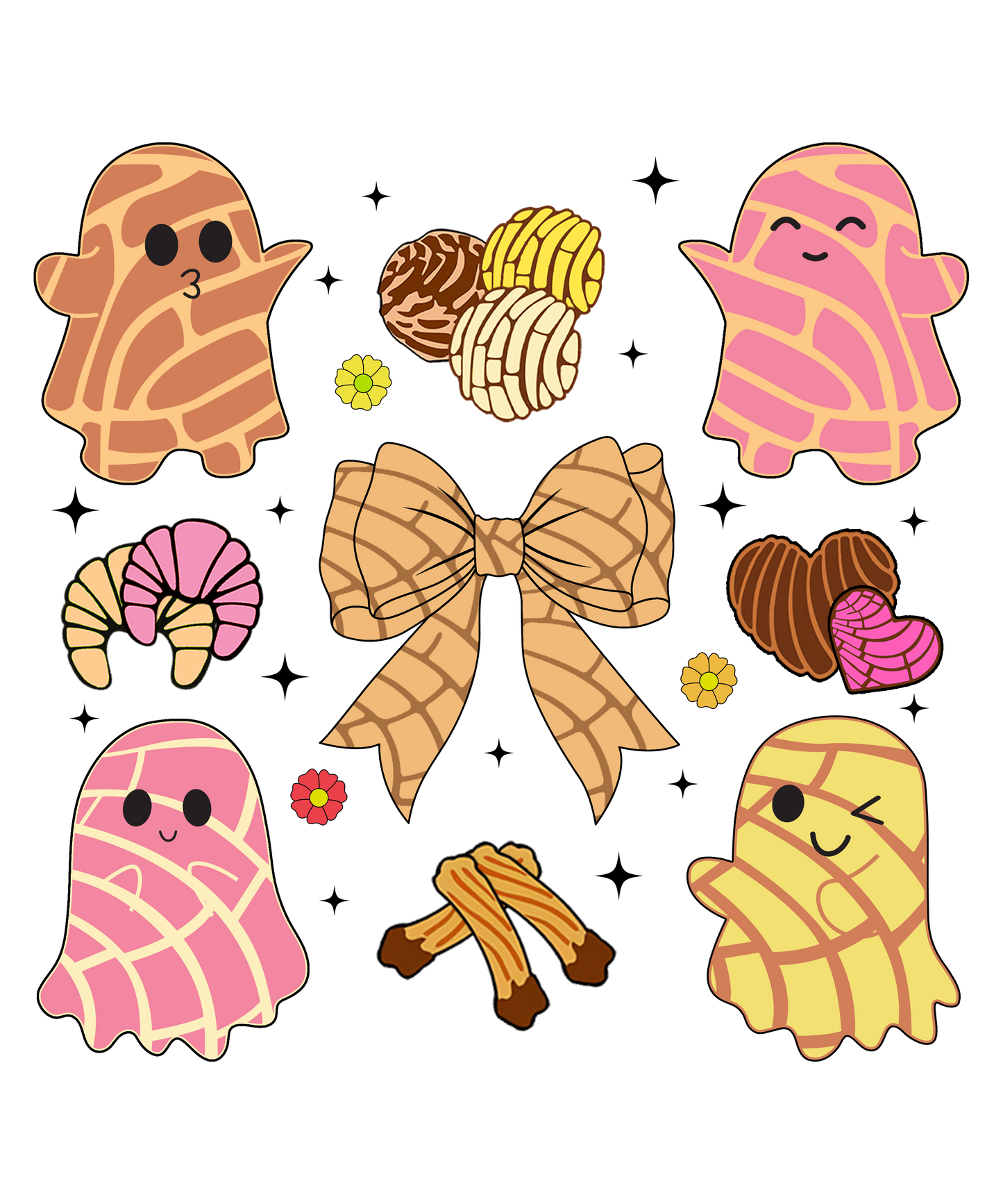 Ghosts heat transfer, press and peel, no shirt