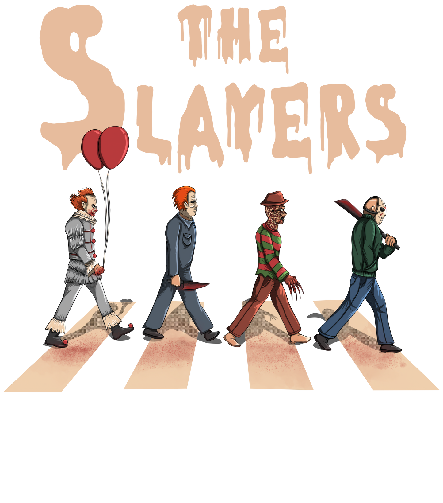 The slayers, horror heat transfer, no shirt