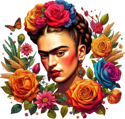 Frida Kahlo heat transfer, press and peel, no shirt