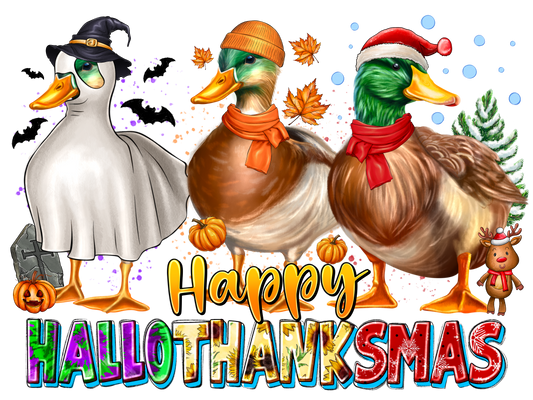 Hallothanksmas heat transfer, press and peel, no shirt