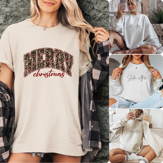 Merry Christmas animal print, Graphic Apparel - 125