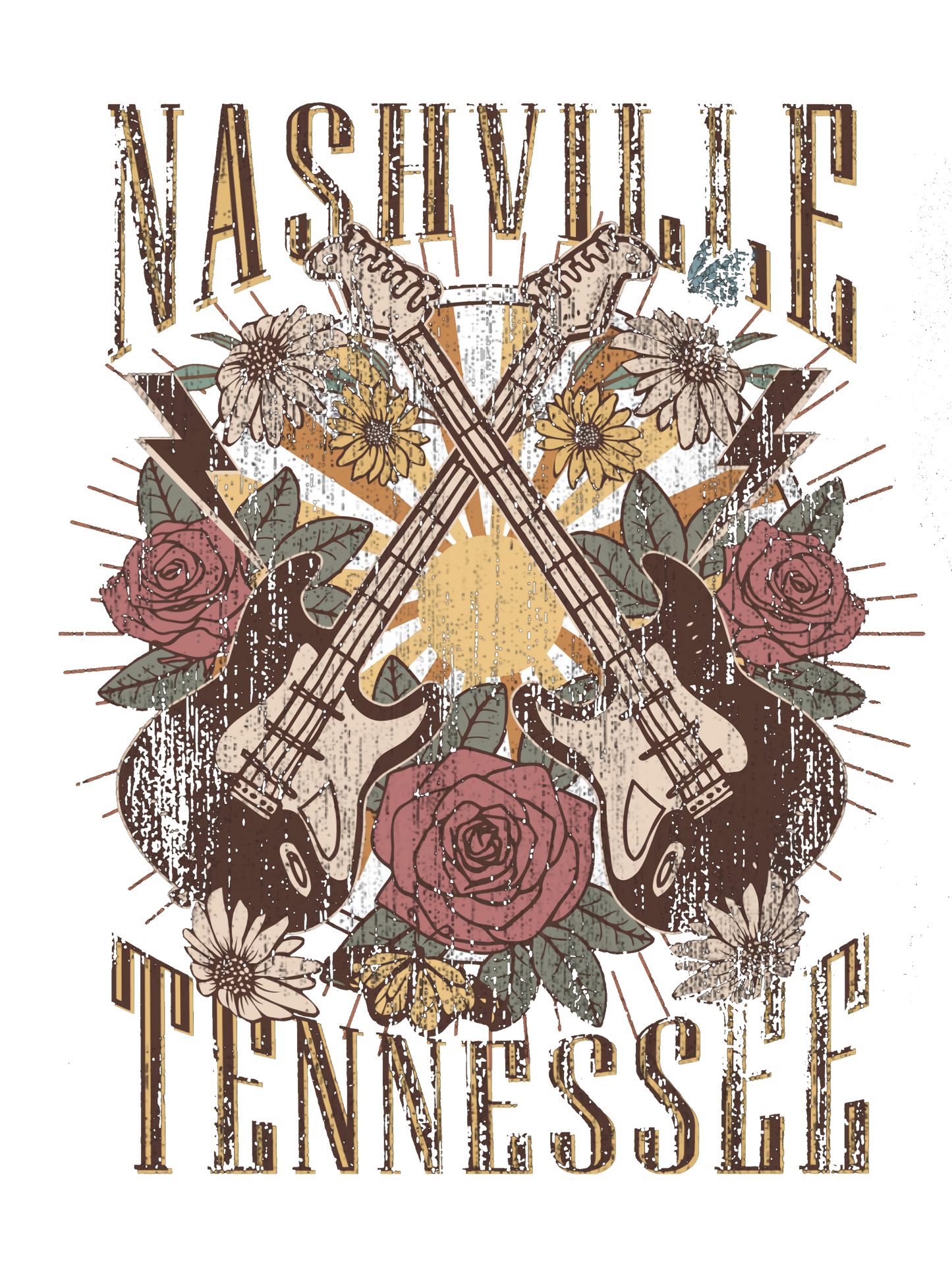 Nashville heat transfer, press and peel, no shirt