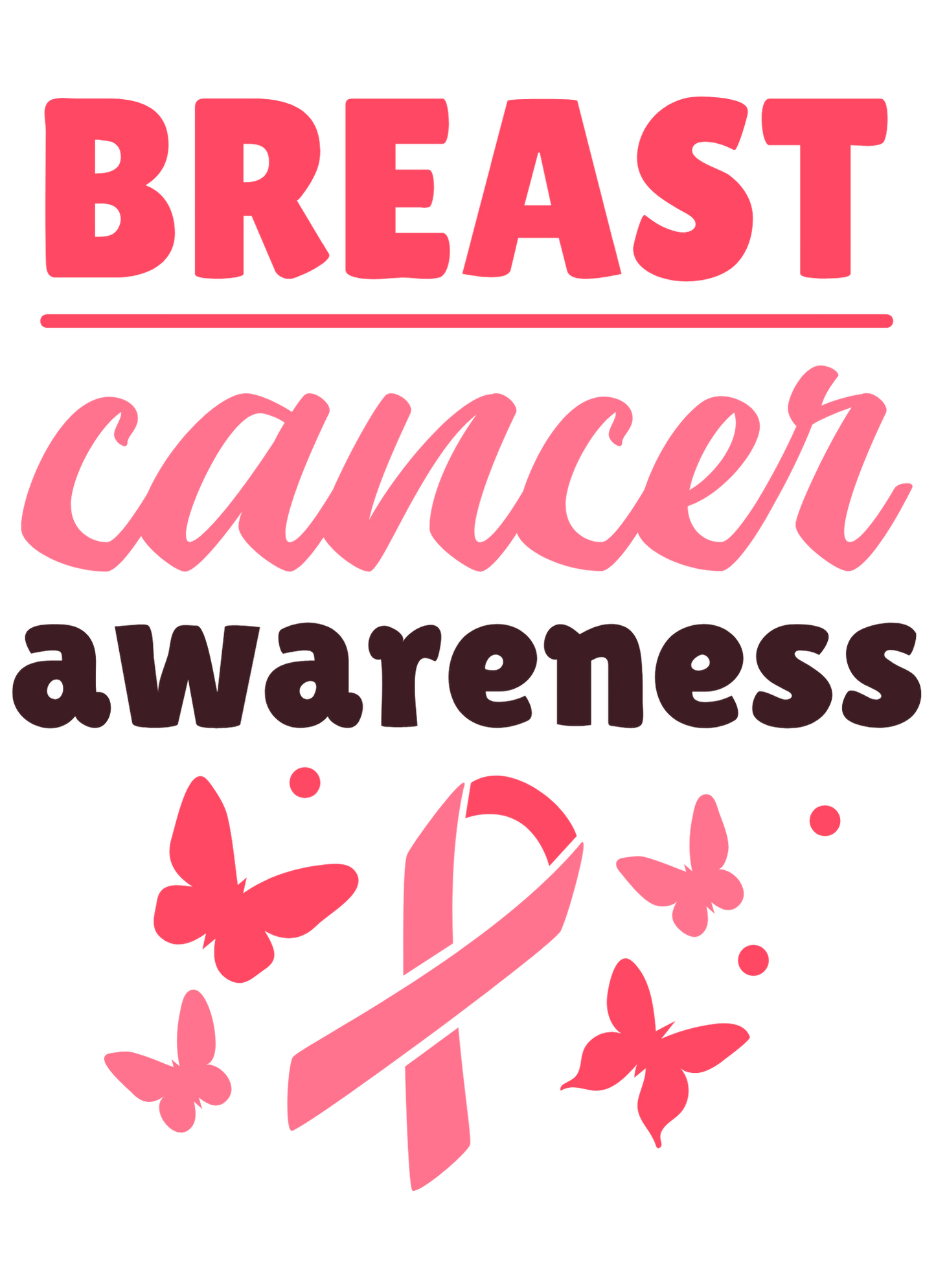 Breast cancer awareness,  heat transfer, press and peel, no shirt