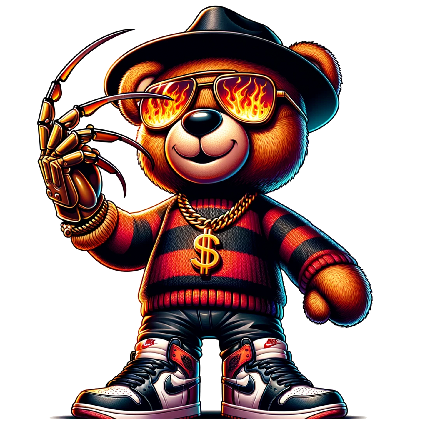 Freddy Bear heat transfer, press and peel, no shirt