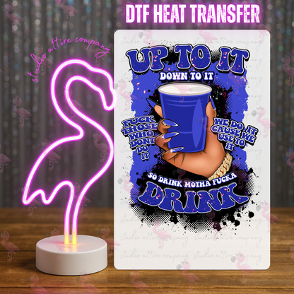Blue women's hand, up to it, DTF Heat Transfer, Press and peel, Full color, Instant press, MTO
