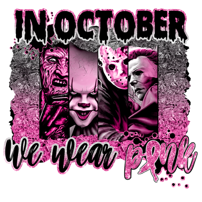 We wear pink, Horror, Heat transfer, press and peel, DIY, Shirt design