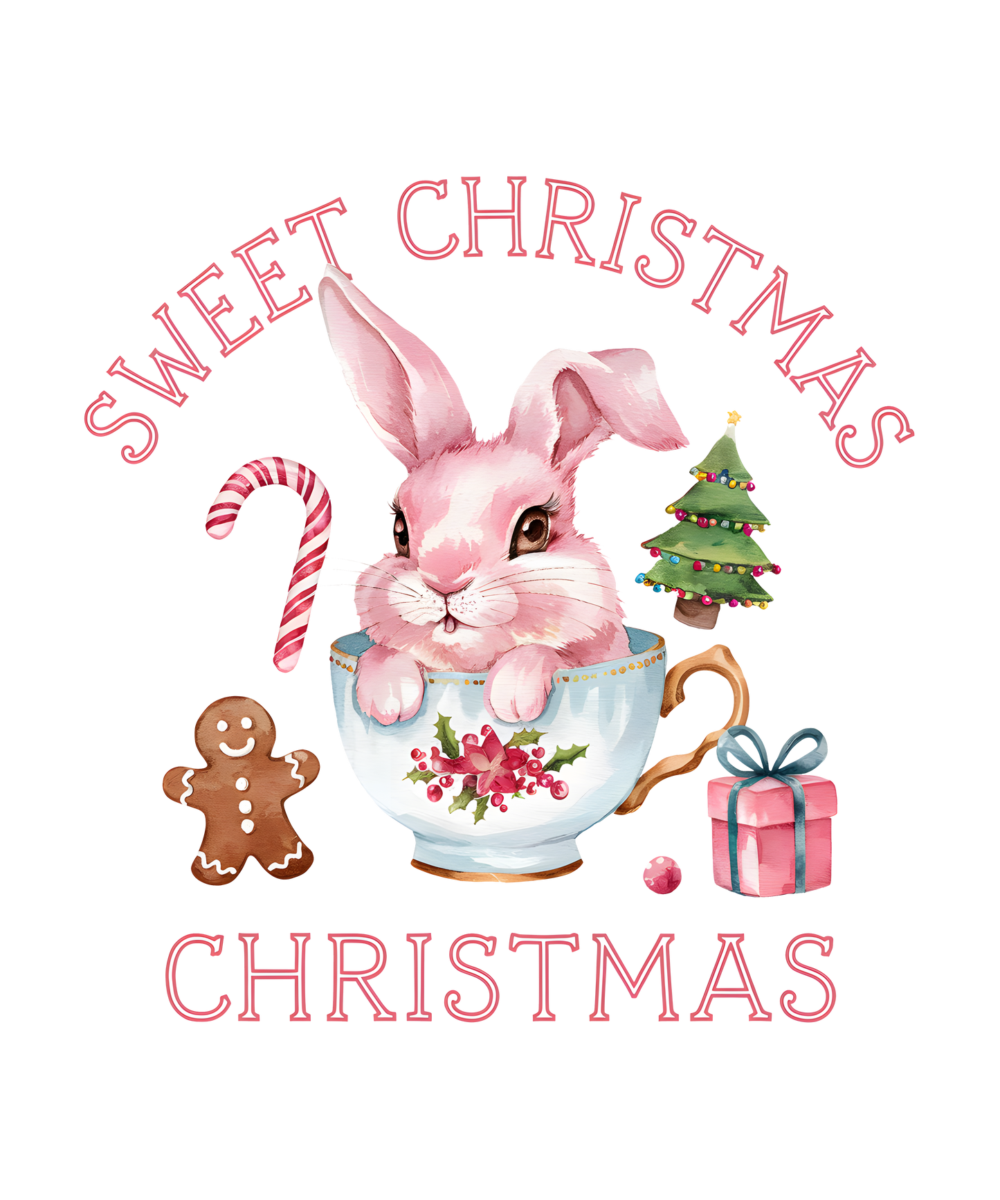 Heat transfer, pink Christmas, press and peel, made to order