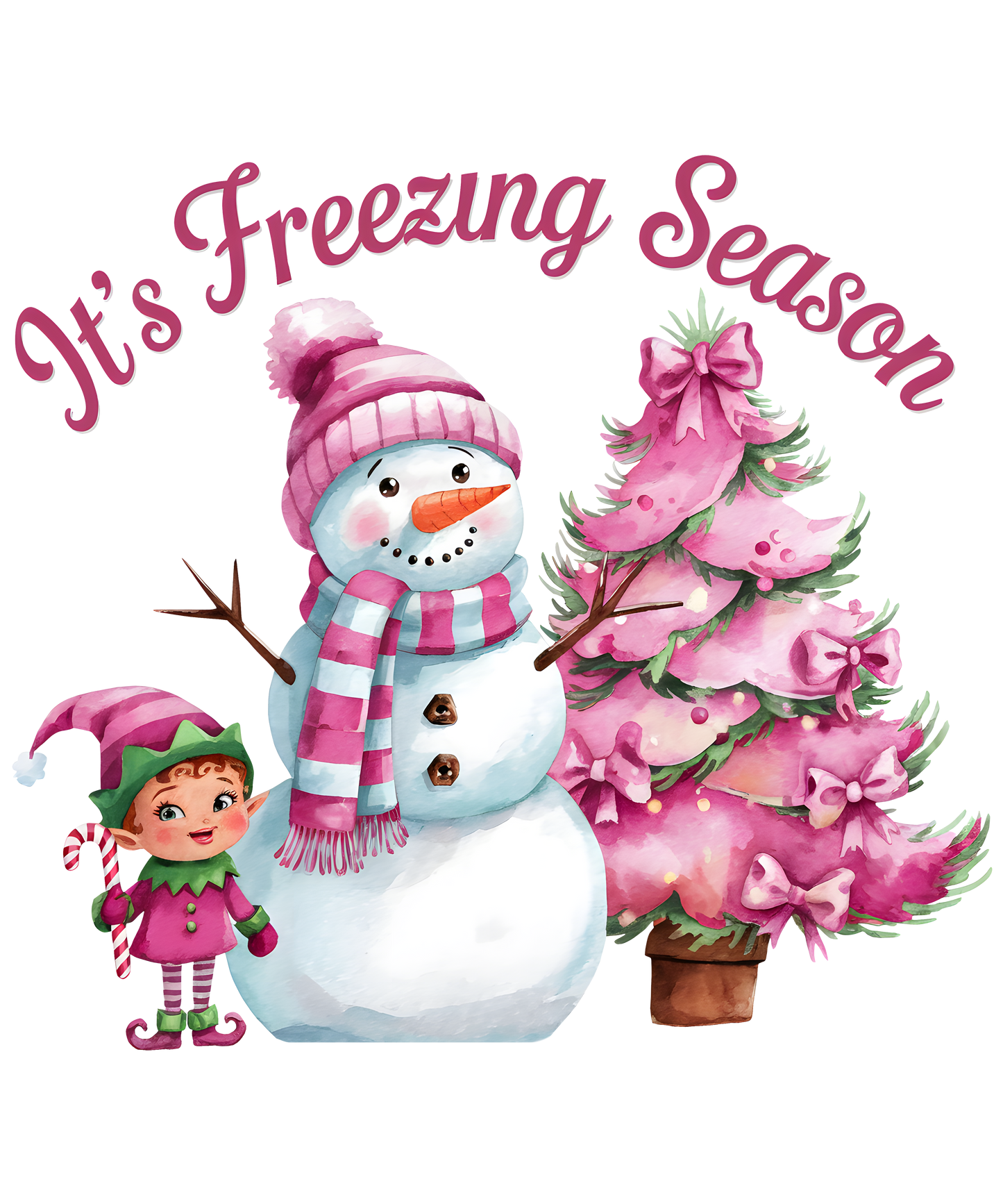 Heat transfer, pink Christmas, press and peel, made to order