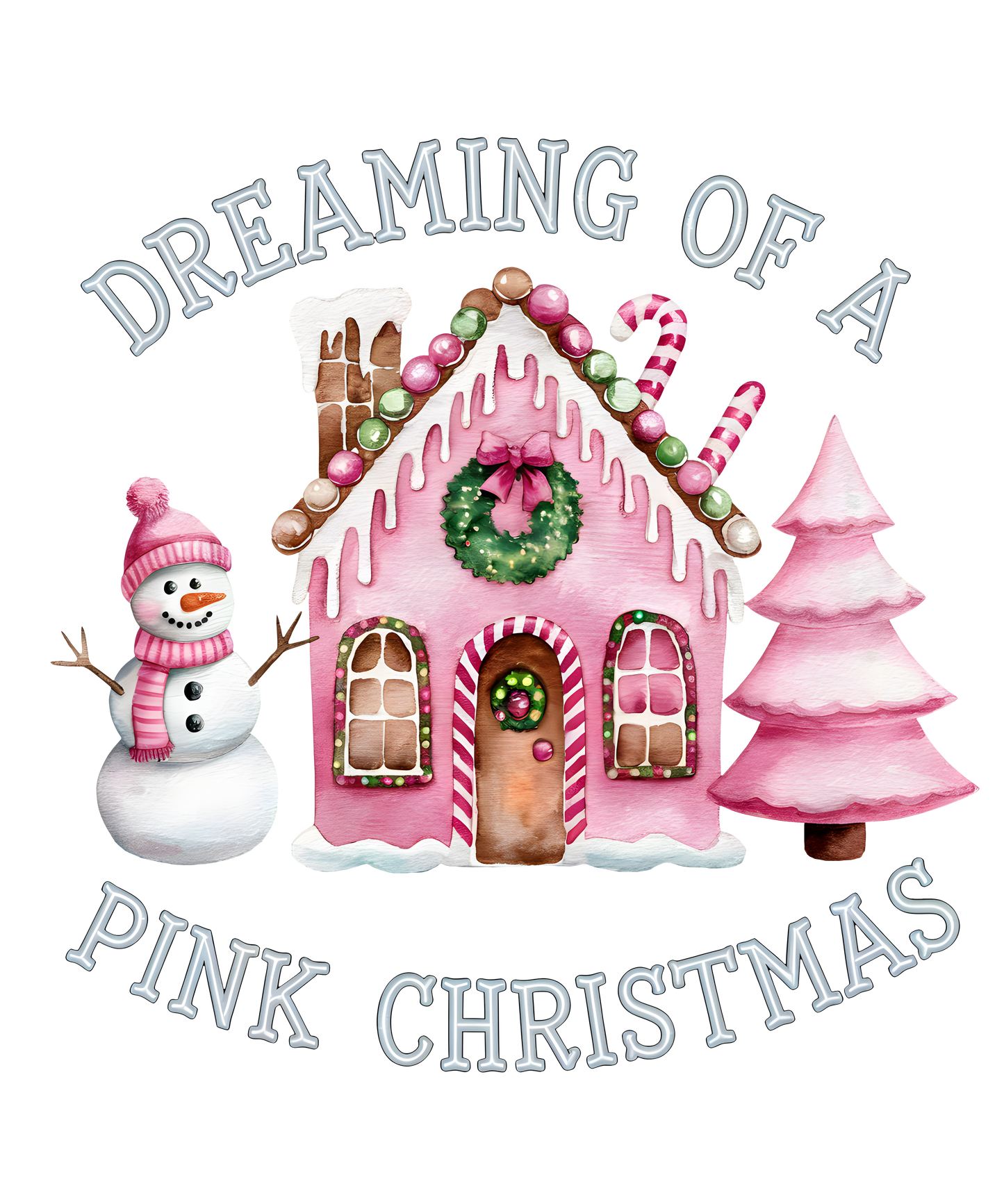 Heat transfer, pink Christmas, press and peel, made to order